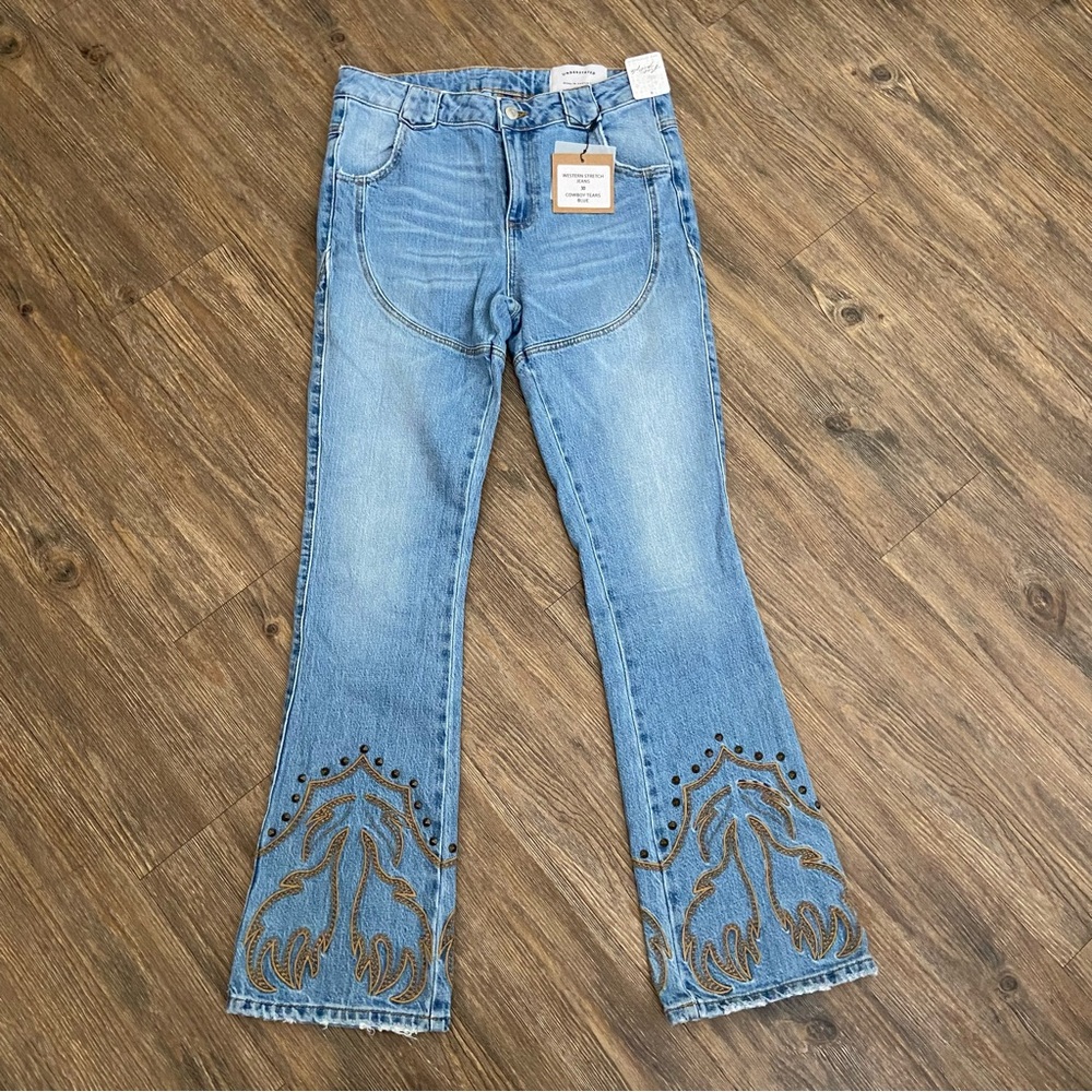 Free People X Understated Leather Western Jeans - Picture 3 of 13